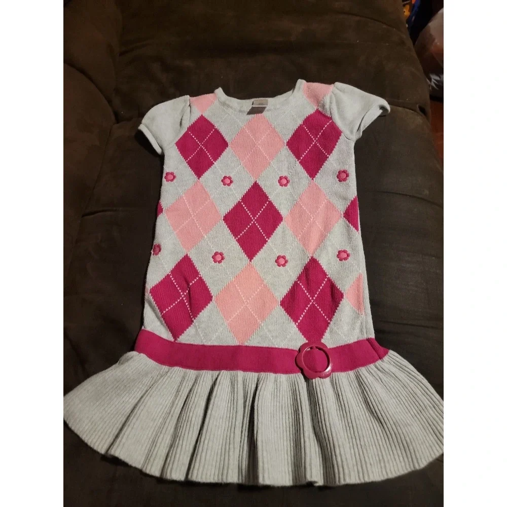 Gymboree smart and sweet sweater dress‎ size 6 argyle